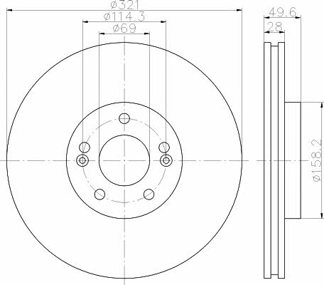 Textar 92166003 Ventilated disc brake, 1 pcs. 92166003