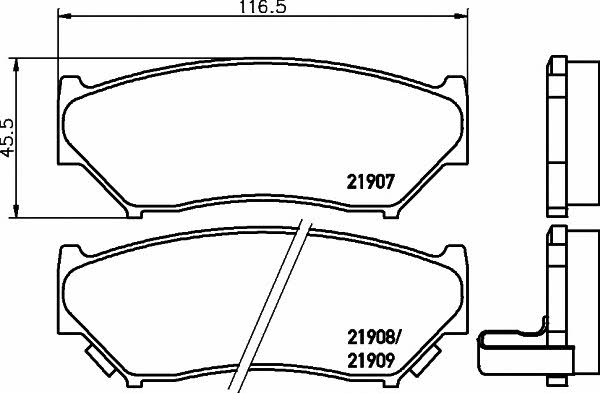 Textar 2190701 Brake Pad Set, disc brake 2190701