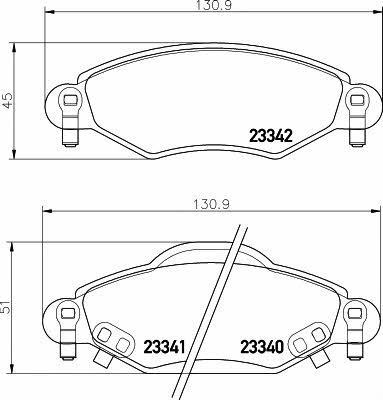 Textar 2334001 Brake pad set 2334001 2334001 Textar Brake pad set