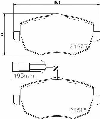 Textar 2407304 Brake pad set 2407304 2407304 Textar Brake pad set