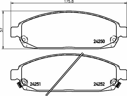 Disc brake pad set Jeep Commander: 2425001 Textar Brake pad set