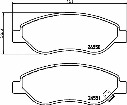 Textar 2455001 Brake pad set 2455001 2455001 Textar Brake pad set