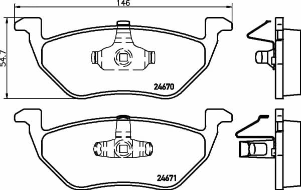 Textar 2467001 Brake pad set 2467001 2467001 Textar Brake pad set
