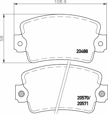 Textar 2048802 Brake Pad Set, disc brake 2048802