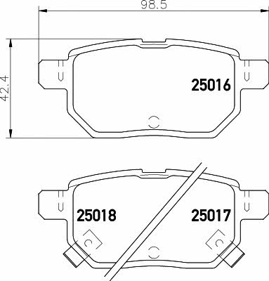 Textar 2501601 Brake Pad Set, disc brake 2501601