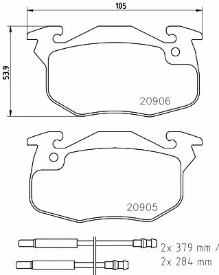Brake pad kit Mega: 2090604 Textar Brake pad set