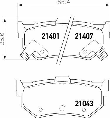 Textar 2104302 Brake Pad Set, disc brake 2104302