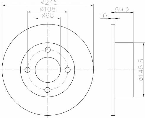 Textar 92026100 Rear brake disc, non-ventilated 92026100