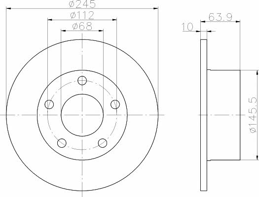 Rear solid brake disc Textar 92057503