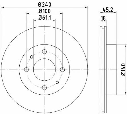 Textar 92063200 Ventilated disc brake, 1 pcs. 92063200