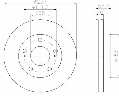 Textar 92074800 Front brake disc ventilated 92074800