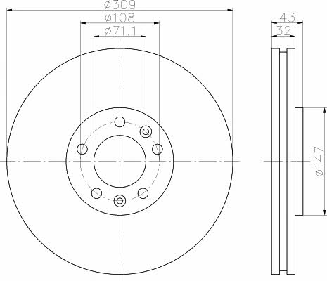 Textar 92111900 Front brake disc ventilated 92111900