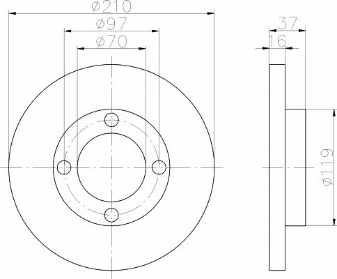 Textar 92112600 Unventilated front brake disc 92112600