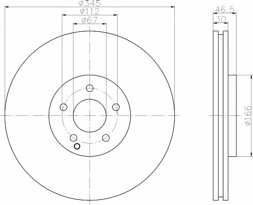 Textar 92123600 Front brake disc ventilated 92123600