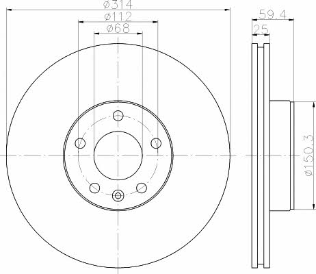 Textar 92132205 Front brake disc ventilated 92132205