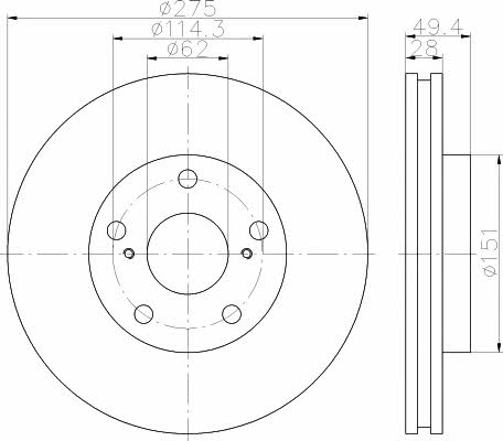 Textar 92135403 Ventilated disc brake, 1 pcs. 92135403