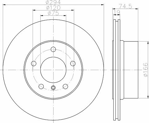 Textar 92146103 Rear vented brake disc 92146103 92146103 Textar Rear vented brake disc