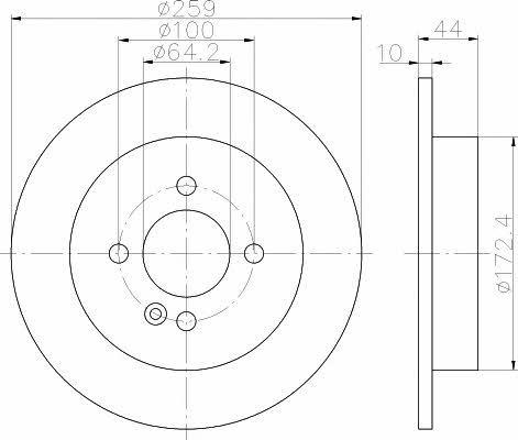 Textar 92175003 Rear solid brake disc 92175003 92175003 Textar Rear solid brake disc