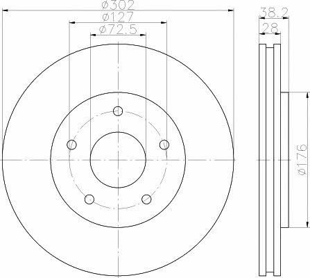 Textar 92181503 Front brake disc ventilated 92181503