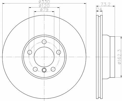 Textar 92242003 Ventilated disc brake, 1 pcs. 92242003