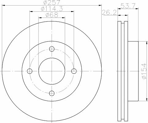 Textar 92253103 Ventilated disc brake, 1 pcs. 92253103