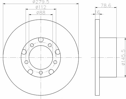 Textar 93012400 Unventilated front brake disc 93012400