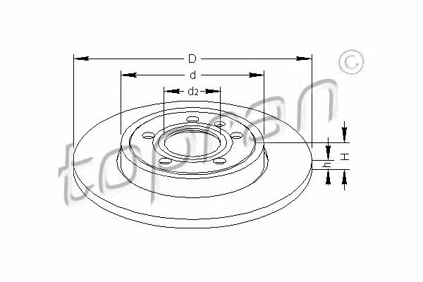 Topran 110 081 Rear brake disc, non-ventilated 110081