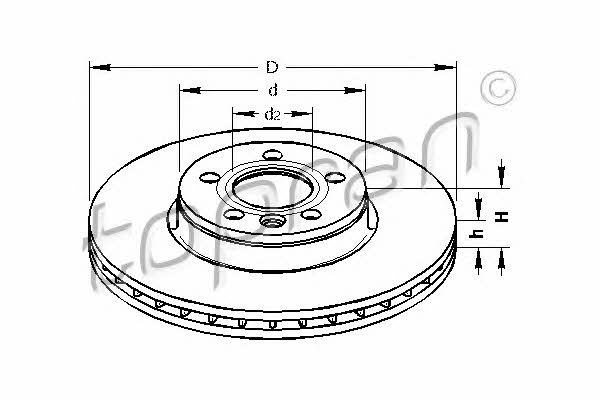 Topran 110 431 Front brake disc ventilated 110431