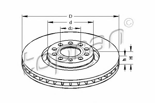 Topran 110 432 Front brake disc ventilated 110432