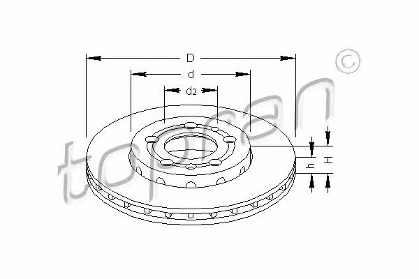 Topran 110 435 Front brake disc ventilated 110435