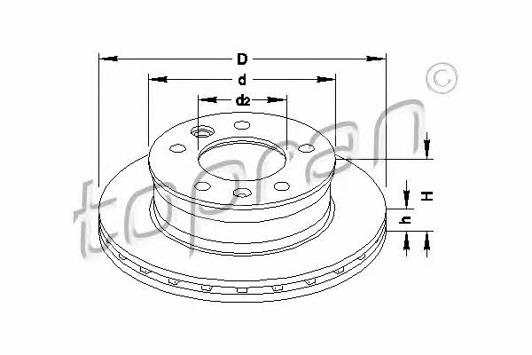 Topran 110 438 Front brake disc ventilated 110438