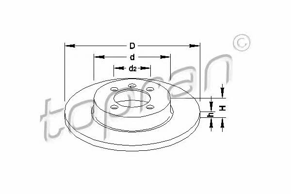 Topran 110 641 Unventilated front brake disc 110641