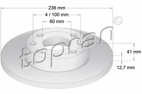 Topran 200 935 Unventilated front brake disc 200935