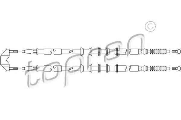 Topran 207 383 Cable Pull, parking brake 207383