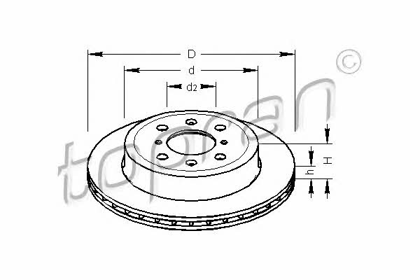 Topran 207 987 Front brake disc ventilated 207987