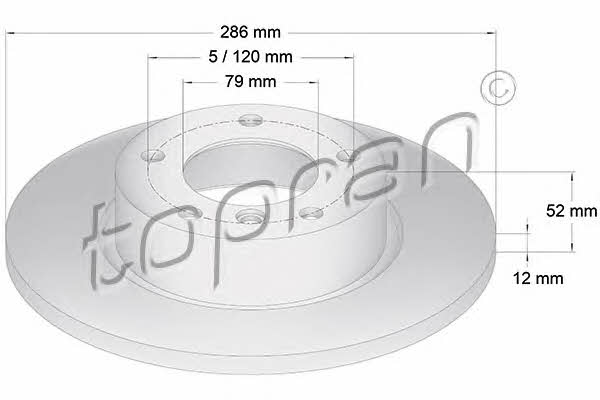 Topran 500 567 Unventilated front brake disc 500567