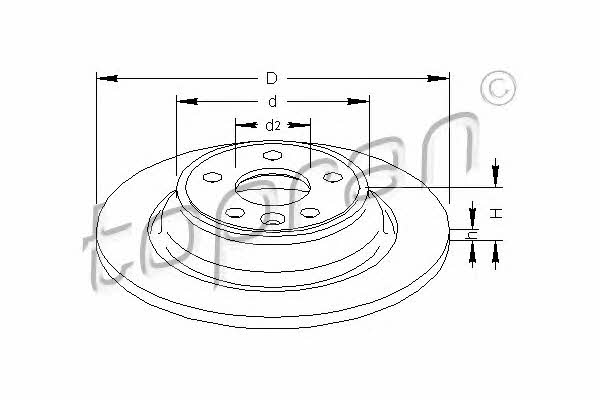 Topran 303 969 Rear brake disc, non-ventilated 303969
