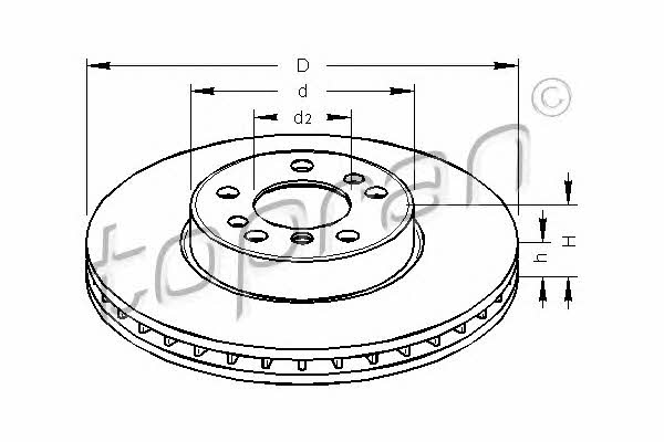 Topran 501 190 Front brake disc ventilated 501190
