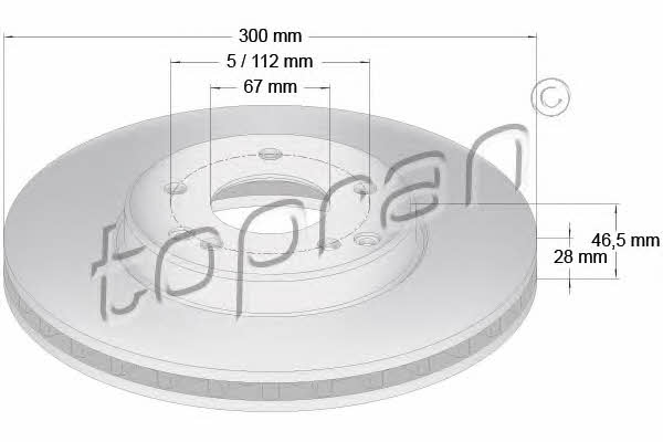 Topran 400 855 Front brake disc ventilated 400855