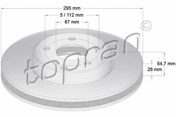 Topran 401 051 Front brake disc ventilated 401051