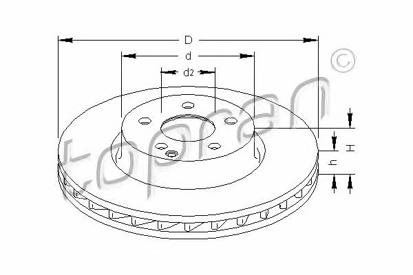 Topran 401 898 Front brake disc ventilated 401898