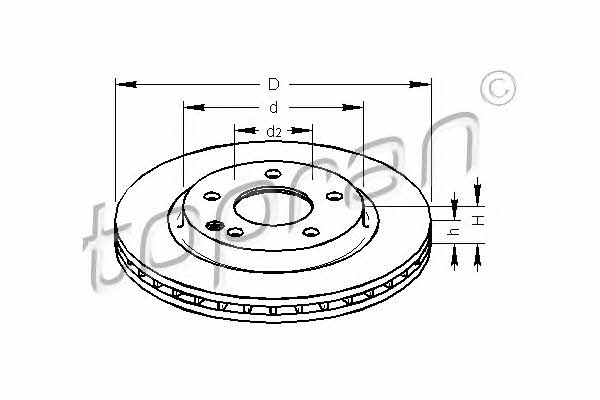 Topran 401 926 Front brake disc ventilated 401926