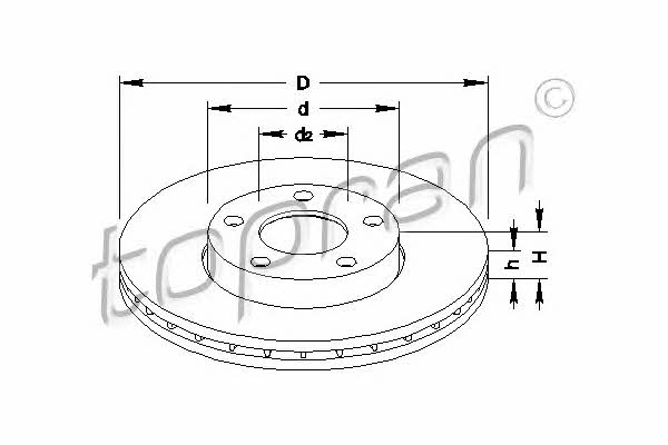 Topran 107 685 Front brake disc ventilated 107685