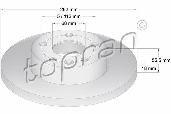Topran 108 507 Unventilated front brake disc 108507
