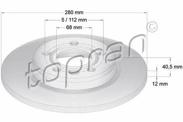 Topran 108 915 Rear brake disc, non-ventilated 108915