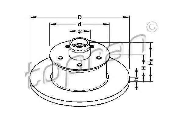Topran 103 263 Unventilated front brake disc 103263