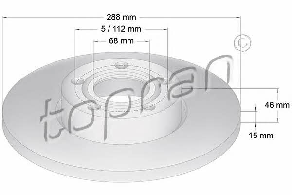 Topran 103 755 Unventilated front brake disc 103755