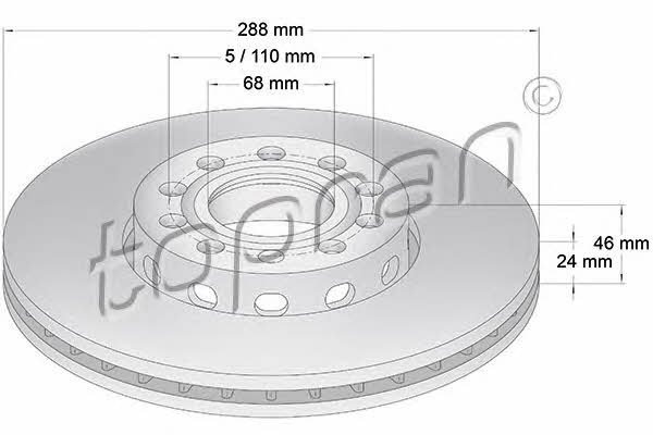 Topran 103 756 Front brake disc ventilated 103756