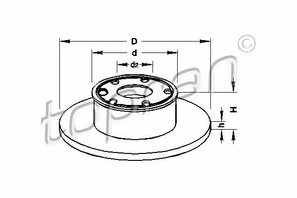Topran 104 086 Unventilated front brake disc 104086