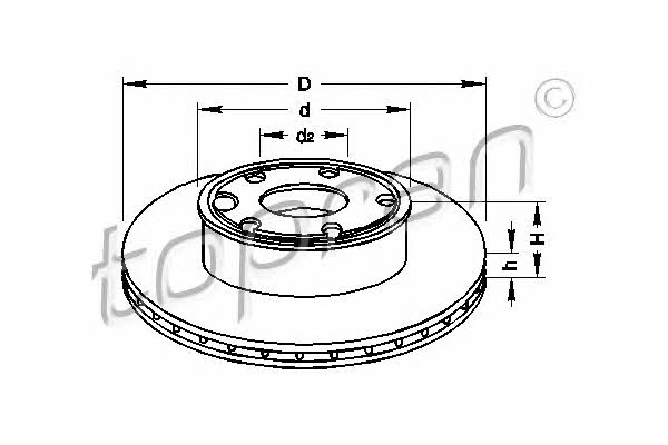 Topran 104 087 Front brake disc ventilated 104087
